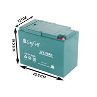Safir Jel Akü 12 V - 60 Ah 4'lü Set ölçüleri