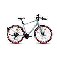 Carraro Commuter - 28 Jant 22'' 56cm ( Xl ) Kadro 18 Vites Şehir Bisikleti - Çimento Grisi / Kırmızı