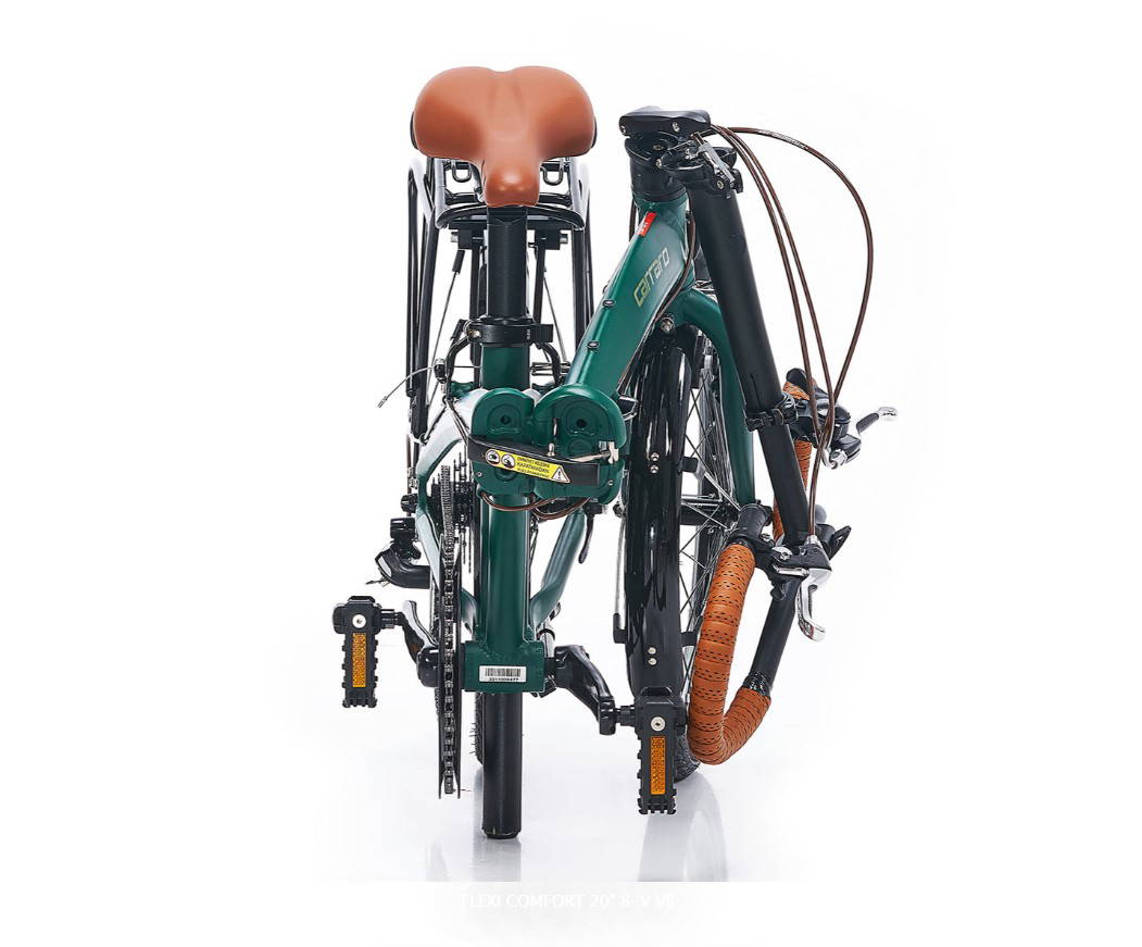 Carraro Flexi Comfort V - 20 Jant 8 Vites Katlanır Bisiklet - Mat Koyu Yeşil / Parlak Siyah Bakır
