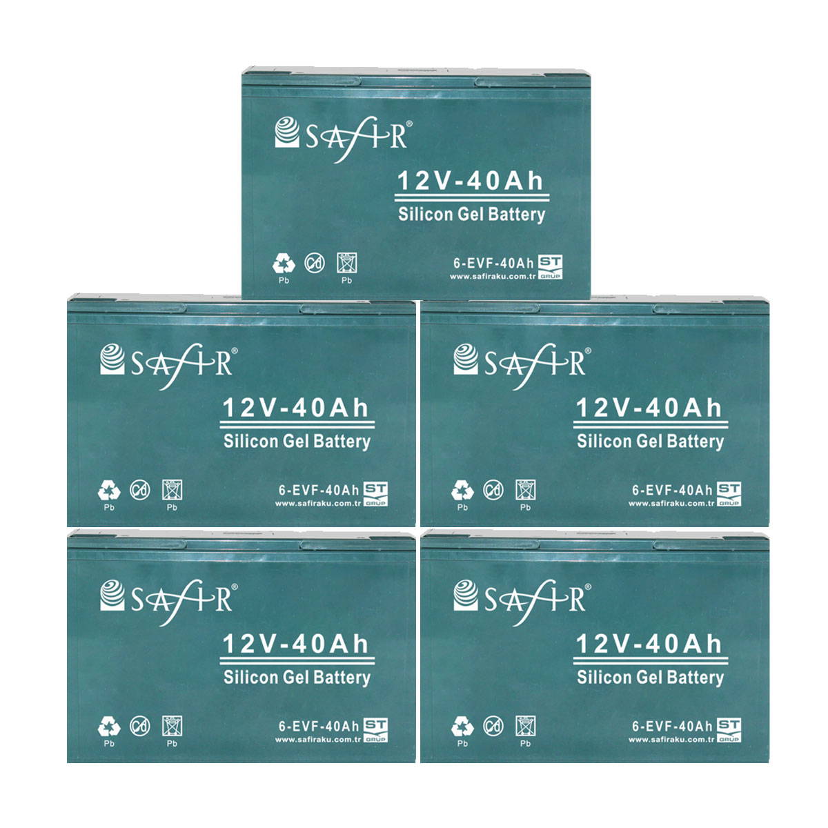 Safir Jel Akü 12 V - 40 Ah 5'li Set