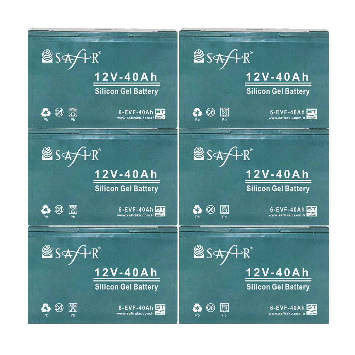 Safir Jel Akü 12 V - 40 Ah 6'lı Set