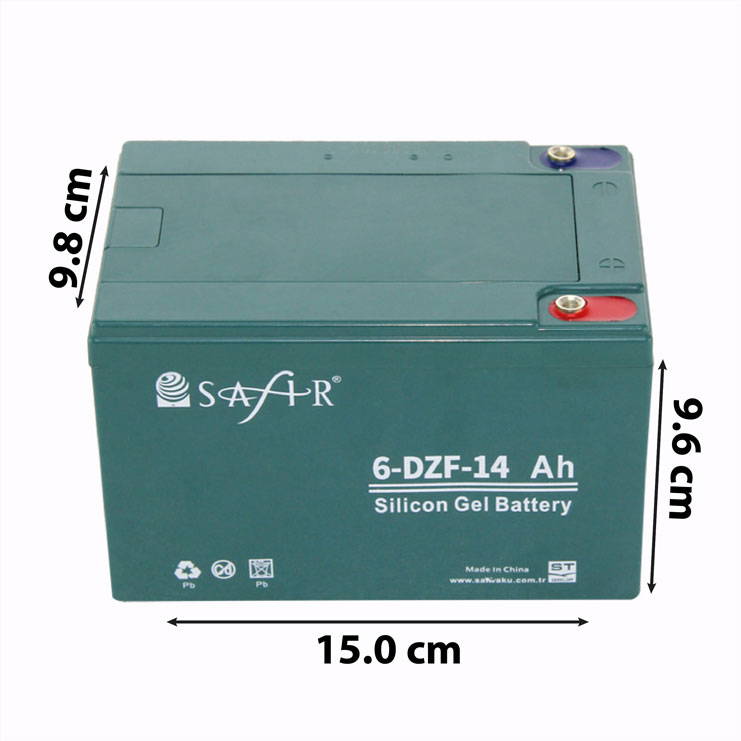 Safir 12 Ah Jel Akü Ölçüleri